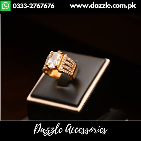 White Diamond Gold Plated Ladies Rings - Dazzle Accessories