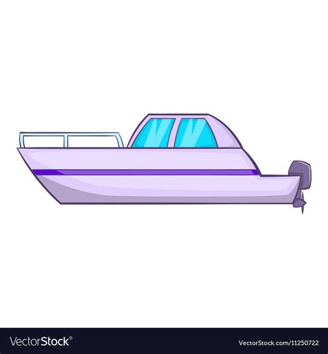 Big motor boat icon cartoon style Royalty Free Vector Image