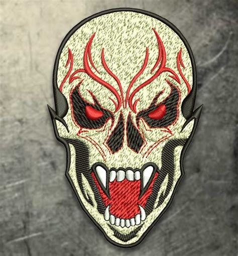 Vampire Skull Embroidery Design ( 3 sizes ) - Digital Designs Embroidery