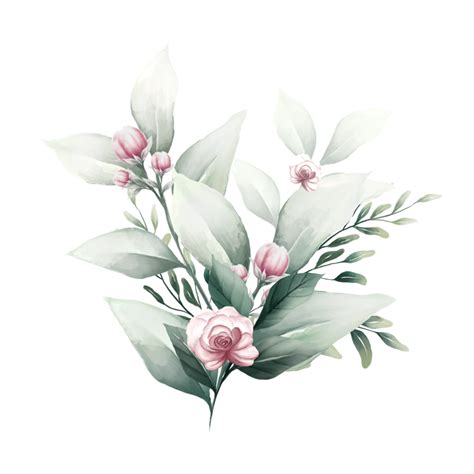 Bouquet of pink watercolor flowers 13855179 PNG