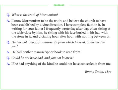 Emma Smith on the Book of Mormon Translation Process, Quote 1 | Book of Mormon Central