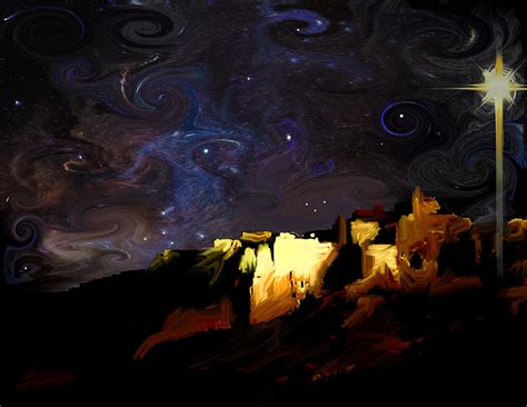 Starry Starry Bethlehem Night Painting by Ron Cantrell | Pixels