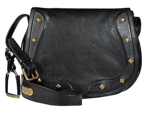 Ralph Lauren Collection Vintage Leather Saddle Bag in Black - AvenueSixty