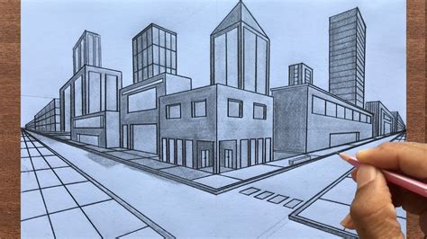 Two Point Perspective City Drawings