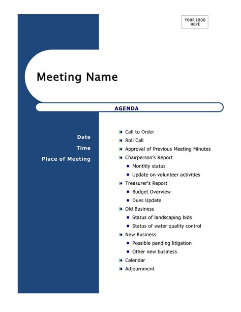 46 Effective Meeting Agenda Templates ᐅ TemplateLab