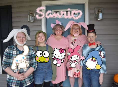 my whole family did sanrio halloween costumes this year! Im melo and my boyfriend is tuxedo sam ...