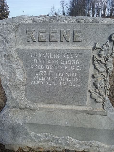 Franklin Keene family gravestone