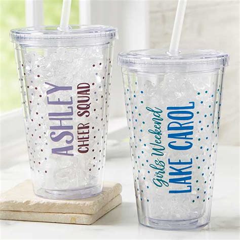 Personalized Acrylic Insulated Tumblers With Lid & Straw