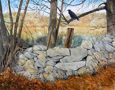 New England Stone Wall Painting by Richard Kaiser