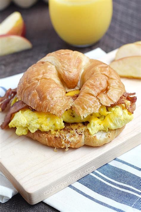 Bacon Egg and Cheese Croissant - Cooking With Curls