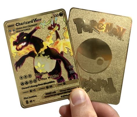 Charizard Vmax Gold Metal Pokemon Card - Etsy