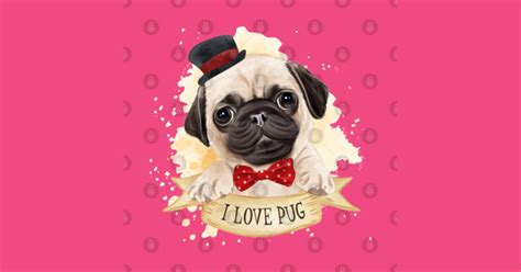 I Love Pug - Pug Dog - Sticker | TeePublic