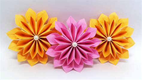 DIY Paper Flowers easy making tutorial (Origami Flower) - Paper Crafts Ideas - YouTube