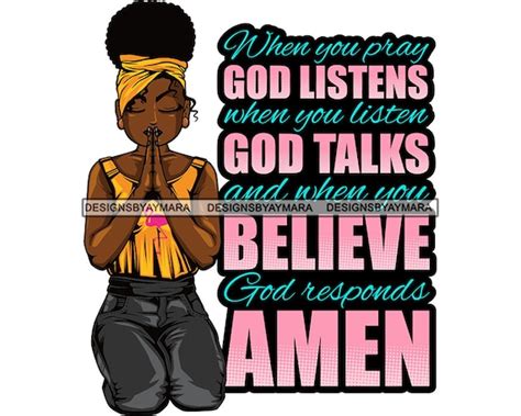 African American Woman Praying God Quotes Prayer Pray Nubian - Etsy