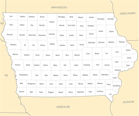 Iowa County Map • Mapsof.net