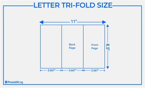 Tri-Fold Brochure Size