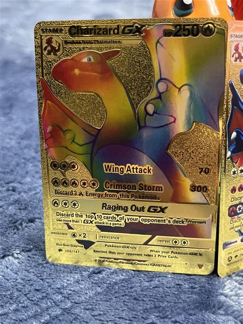 Mavin | RARE RAINBOW & DARK Charizard GX Gold Foil Pokemon Card