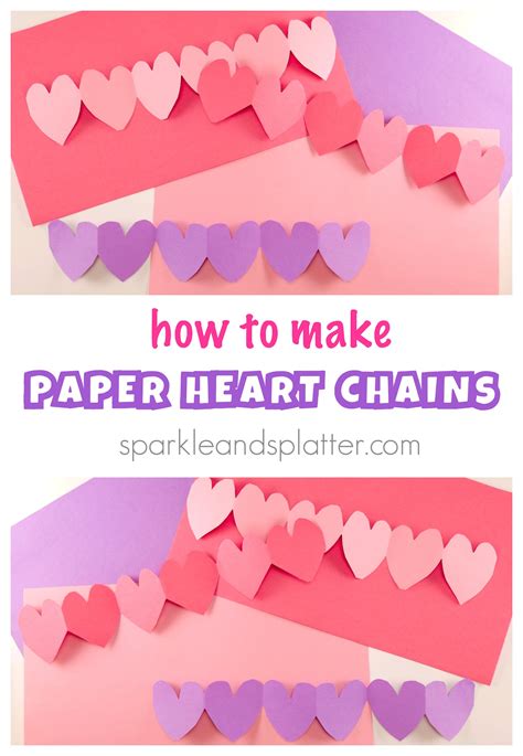 How To Make Paper Heart Chains + Video Tutorial - sparkleandsplatter.com