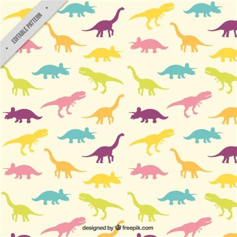 Colored dinosaur silhouettes | Free Vector