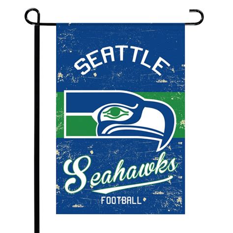 Seattle Seahawks 12.5" x 18" Vintage Linen Garden Flag