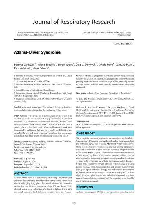 (PDF) Adams-Oliver Syndrome1