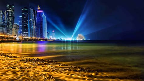 Doha City Skyline Qatar UHD 4K Wallpaper | Pixelz