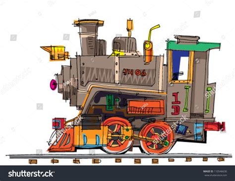 Steam Locomotive Cartoon Stock Vector 110546630 - Shutterstock