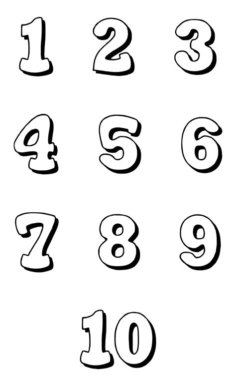 Printable Bubble Writing Numbers 1 10 | Bubble numbers, Free printable numbers, Bubble letters