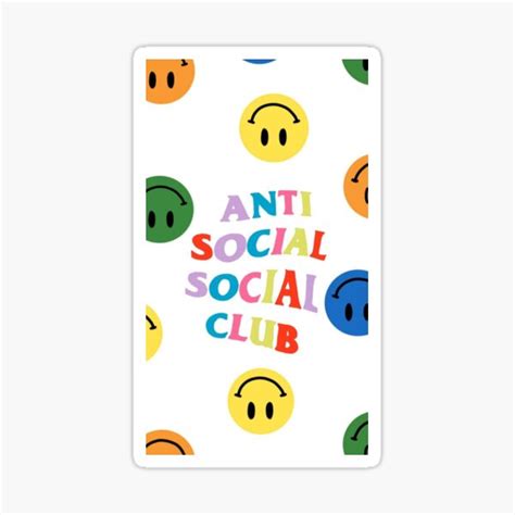 "anti social social club" Sticker by Modrart | Redbubble