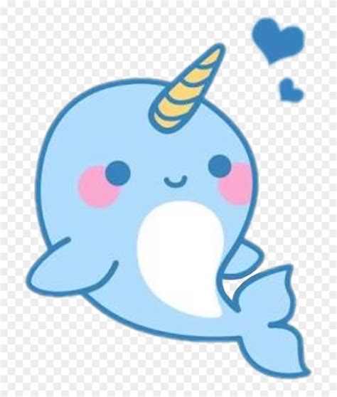 Download #cute #whale #kawaii#freetoedit - Narwhals Cute Clipart (#4911512) - PinClipart