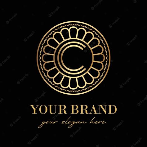 Premium Vector | Gold letter c logo on a black background