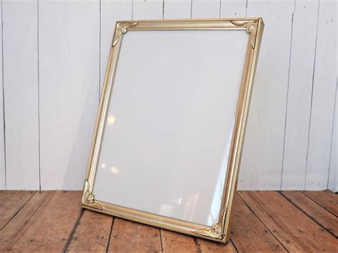 Vintage Silver Metal 8x10 Photo Picture Frame 8 x 10 Smooth Art Deco Nouveau Style