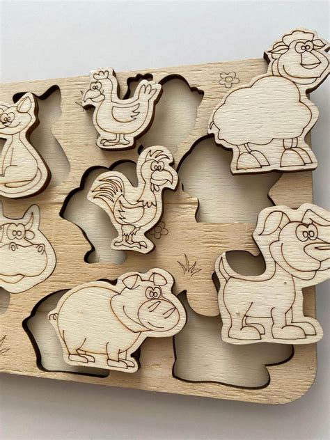 Wooden Puzzles Wooden Animals, Wooden Toys, 3d Puzzle, Sensory Toys, Montessori Materials ...