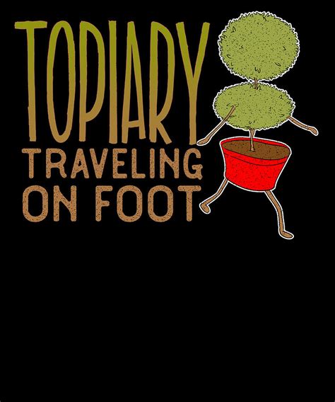 Funny Topiary Travelling on Foot Topiary Walking Drawing by Kanig Designs - Pixels