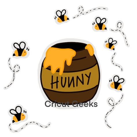 Honey Pot and Bees Winnie the Pooh Print Then Cut Design PNG - Etsy