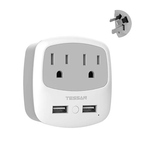 Buy TESSAN New Zealand Australia Power Plug Adapter, Type I Travel Adaptor with 2 USB Ports 2 ...