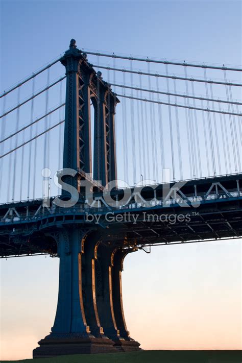 Sunrise On The Manhattan Bridge Tower Stock Photo | Royalty-Free | FreeImages