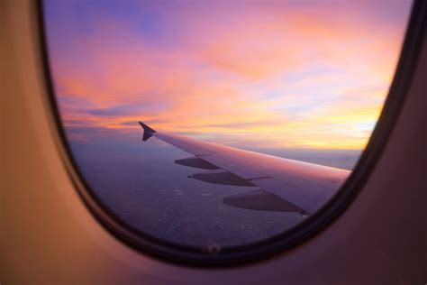 Pretty Sunset Sky With Plane