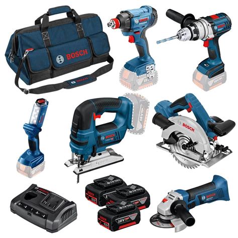 Bosch 6 Piece 18v Cordless Brushless Power Tool Kit | Power Tool Kits