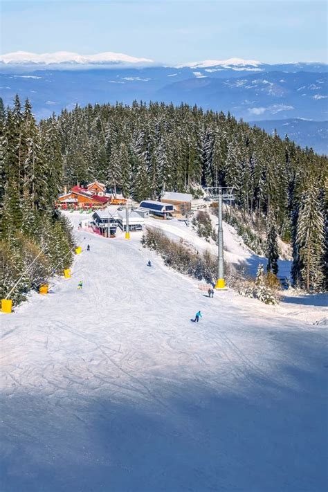 Ski Slope in Bansko, Bulgaria and Skiers Stock Image - Image of skiing, high: 135998343