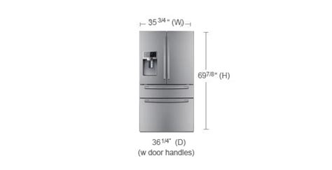 French Door Refrigerator: Samsung French Door Refrigerator Dimensions