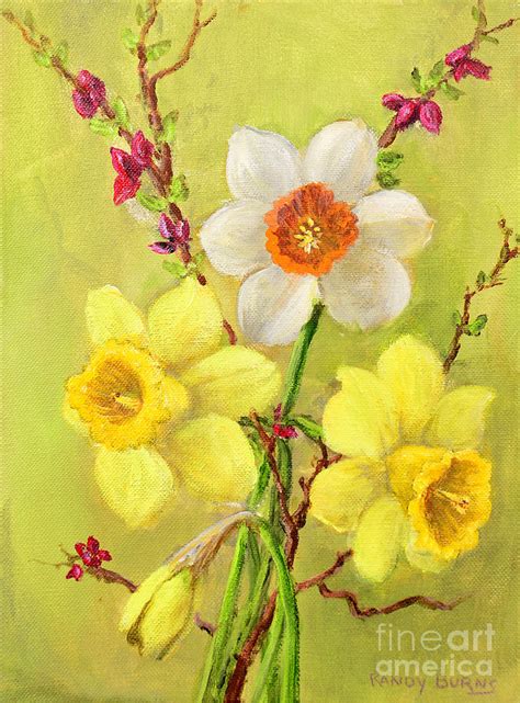 Spring Flowers Painting by Randy Burns