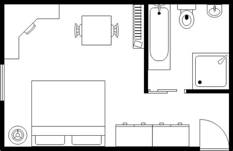 Small Hotel Room Floor Plan | Bedroom Floor Plan Template