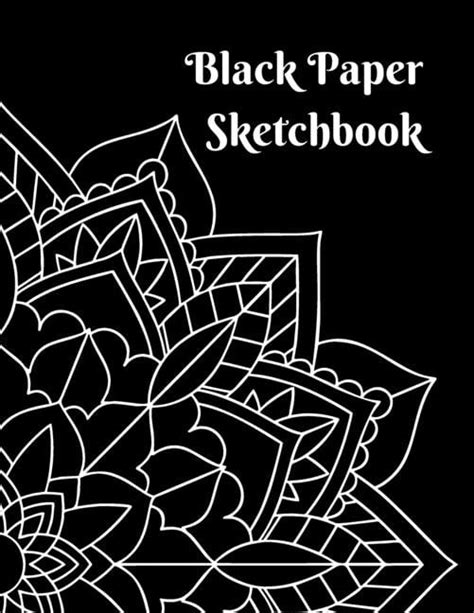 Black Paper Sketchbook: Black paper sketchbook for gel pens, 100 pages of black blank paper ...