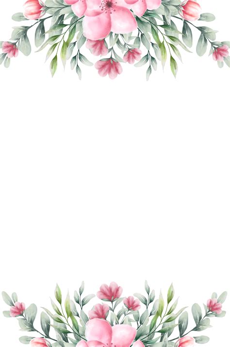 Watercolor pink flower frame 13219599 PNG