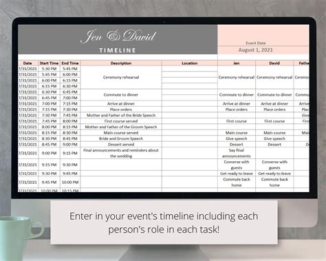 Wedding Planner Excel Spreadsheet Template