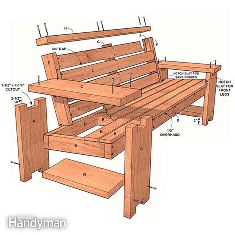 DIY Outdoor Wooden Bench with Built-in End Table