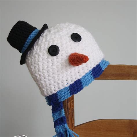 Crochet Snowman Hat - Etsy