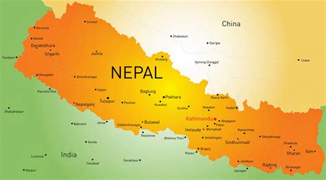 Cities map of Nepal - OrangeSmile.com