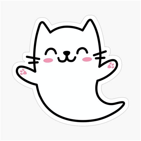 Cat Ghost Halloween Cute Kawaii Sticker by DetourShirts | Ghost cat, Cute stickers, Halloween ghosts